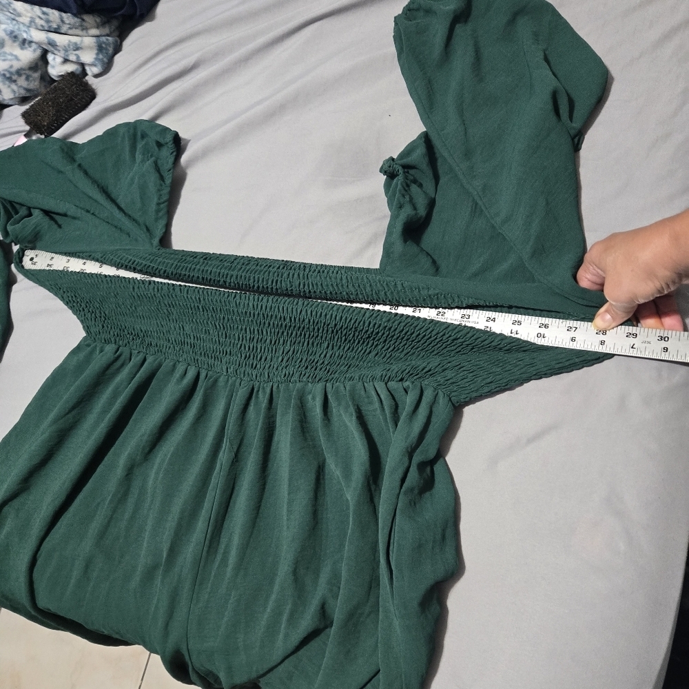 DOKOTOO Chic Forest Green Jumpsuit with Square Neckline - Picture 9 of 10